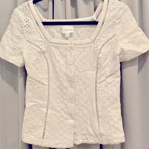 Anthropology white summer top